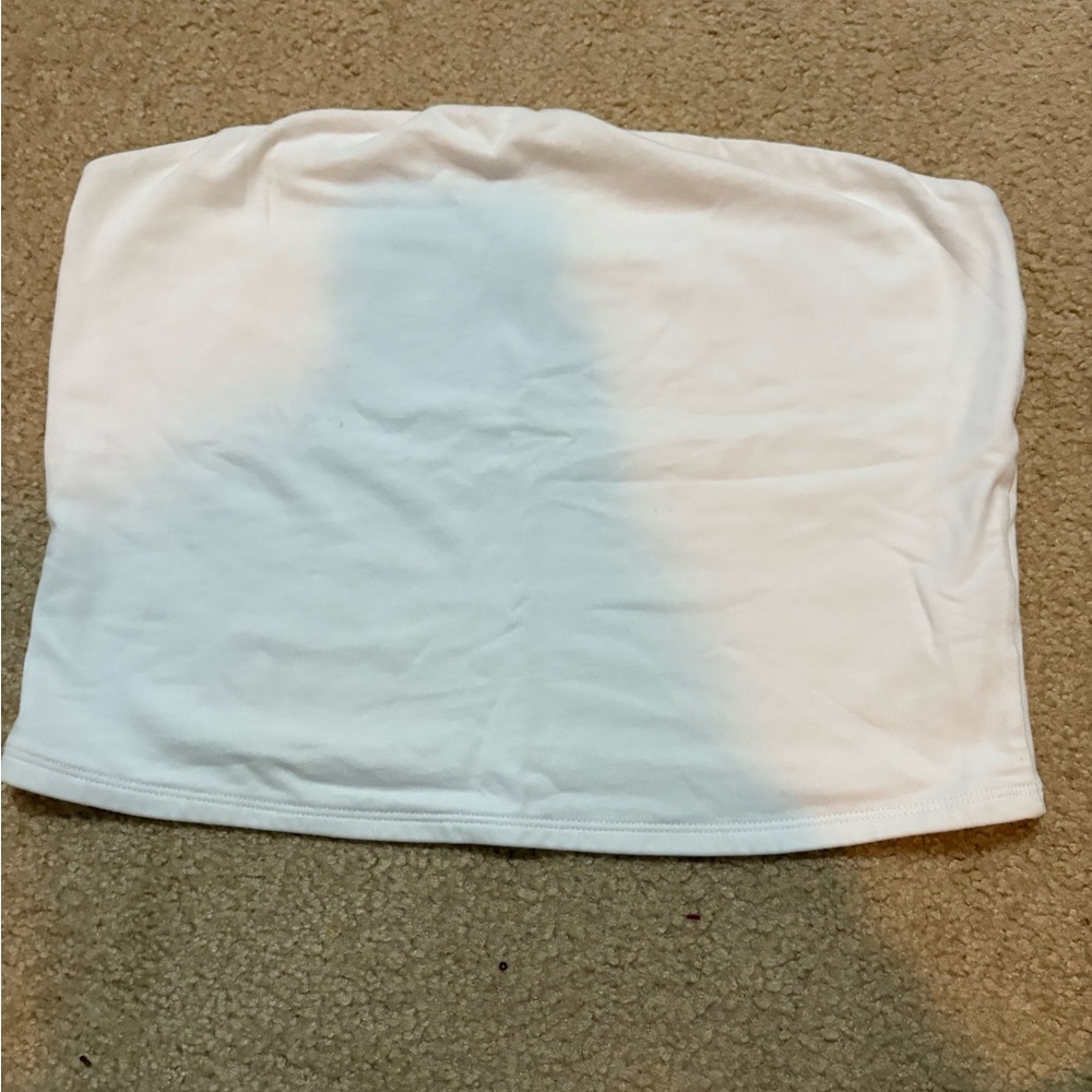 Garage White and Light Blue Crop Top
